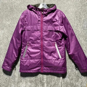 Orage Womens Size S Snowboard Ski Jacket Hooded Winter Full Zip Purple Black